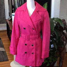 Beautiful Lightweight Raincoat 100% Polyester Shell And Lining. Trench Coats, Womens Calvin Klein, Trench Coat, Calvin Klein, Jackets & Coats, Jackets For Women, Pink, Women Shopping, Color