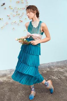 Shop for Archana Rao Blue Satin Pleated Layered Dress for Women Online at Aza Fashions Lost Things, Blue Summer Dress, Knife Pleat, Knife Pleats, Blue Summer Dresses, Layered Dress, Fashion Editorial, Blue Midi Dress, Blue Satin