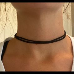 Black Double Strand Cloth Choker Necklace With Silver Chain With Clasp. Never Worn, In Excellent Condition! Soft And Comfortable, Light Weight. Flattering And Feminine! Always In Style! A Must Have For Your Closet! Casual Black Clavicle Chain Necklace, Casual Black Necklace For Party, Black Choker With Clavicle Chain, Casual Black Choker Jewelry, Black Everyday Choker Jewelry, Everyday Black Choker Jewelry, Cloth Choker, Womens Jewelry Necklace, In Style