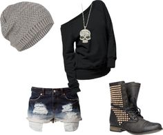 "Untitled #303" by death-to-your-heart ❤ liked on Polyvore Cute Emo Outfits, Tumblr Outfits, Goth Outfits, Chic Clothes, Edgy Outfits, Grunge Outfits, Punk Fashion