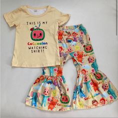 Size 12-18 Months (Xs) Size 2t (S) Size 3t (M) Size 4t (L) Size 5-6t (Xl) Size 6-7 (2xl) New 95% Cotton / 5% Spandex Playful Yellow Cotton Pants, Cute Yellow Bottoms For Playtime, Cute Multicolor Bottoms For Playwear, Cute Cotton Pants For Playwear, Playful Fitted Pants For Playtime, Casual Playtime Pants, Cute Multicolor Bottoms For Playtime, Cute Fitted Pants For Playtime, Fun Multicolor Bottoms For Playtime