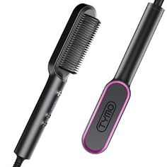 The Glamour Guide: Hair Straightener Comb Brush Tymo Hair, Hair Straightener Comb, Hair Straightener Brush, Straightener Brush, Straightening Comb, Wellness Massage, Different Hair Types