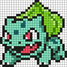 an image of a pixel art piece with green and blue colors on the bottom half of it