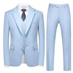 (eBay) Find many great new & used options and get the best deals for Light Blue Men Suit Formal Party Groom Prom Party Dinner Tuxedo Wedding Suit at the best online prices at eBay! Free shipping for many products! Light Blue Tux, Blue Mens Suit, Men's Tuxedo Wedding, Groom Tuxedo Wedding, Tuxedo Wedding Suit, Blue Tux, Baby Blue Weddings, Light Blue Suit, Blue Suit Men