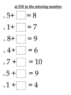 the missing number worksheet for students to practice addition skills and subtracing