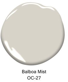 a white paint color with the words, baboa mist oc - 27