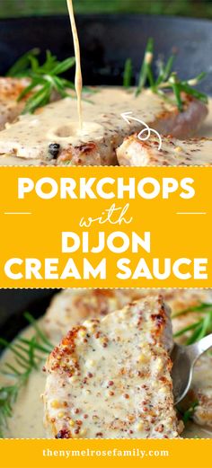 Porkchops With Dijon Cream Sauce Dijon Sauce For Pork, Cream Sauce For Pork, Cream Cheese Pork Chops, Creamy Dijon Pork Chops, Pork Chop Sides, Dijon Pork Chops, Sides For Pork Chops, Pork Chops Smothered, Caramalized Onions