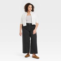 Elevate your laid-back dressing style with these High-Rise Wide Leg Ankle Jeans from Universal Thread™. Made from stretchy cotton denim fabric, these high-rise ankle jeans feature a wide-leg relaxed silhouette for comfy and flattering style. The fly button, zipper closure and belt loops help you find the best fit, while the back pockets add functional flair. Pair them with a range of tops along with your choice of footwear for versatile outfit options. Universal Thread™: Found exclusively at Tar Wide Leg Ankle Jeans, Outfit Options, Dressing Style, Versatile Outfits, The Fly, Universal Thread, Ankle Jeans, Denim Fabric, A New Day