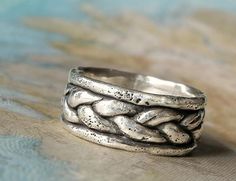 Boho Sterling Silver Thumb Ring - HappyGoLicky Jewelry Band Wedding Rings, Braided Wedding Rings, Braided Wedding Band, Silver Braided Ring, Simple Braid, Handmade Wedding Band, Sterling Silver Thumb Rings, Thumb Rings Silver, Handmade Wedding Rings