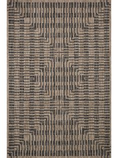 an area rug with black and tan stripes