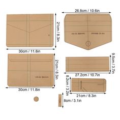 the size and measurements of an envelope with two sides cut out to show how it is folded