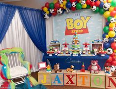 Baby Boy Shower Party, Baby Shower Deco, Toy Story Birthday Party, Shower Party Ideas