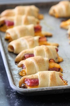 pigs in a blanket on a baking sheet