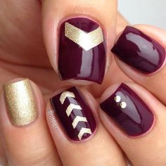 Great for Game Day! Fsu Nails, Glitter Wallpaper Iphone, Wine Nails, Maroon Nails, Accent Nail, Nails Polish