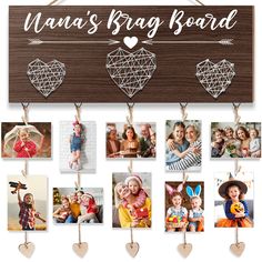 PRICES MAY VARY. 🎁PERFECT & CUTE GRANDMA MOTHERS DAY GIFTS: This Nana’ s brag board grandma gifts from grandchildren wooden hanging board with cute & fine decoration sign is a prefect & cherished birthday gifts for Nana, grandma, granny, mimi, gigi or meme from granddaughter and grandson. It is not only an ornament, but a home decor sign to record the sweet story between you & beloved grandma. Ideal grandma or nana gifts for Mother's Day, Thanksgiving, Birthday, Valentine, Christmas, Grandparen Photo Display Board, Grandma Picture Frame, Brag Board, Grandma Photos, Christmas Card Holder, Frame Birthday, Grandmas Mothers Day Gifts, Great Grandma Gifts, Top Christmas Gifts