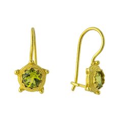 Kore Peridot Earrings Green Byzantine Style Round Jewelry, Handmade Green Byzantine Jewelry, Peridot Earrings, Lace Earrings, Blue Handbags, Peridot Stone, Egyptian Goddess, Gold Handbags, Blue Topaz Earrings