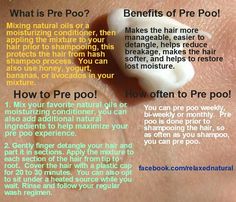 What is Pre Poo? Natural Hair Regimen, Skin And Hair Care, Low Porosity Hair Products, Natural Hair Care Tips, Hair Regimen, Pelo Afro, Healthy Natural Hair