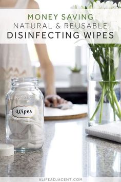 How To Make Homemade Disinfectant Wipes Diy Disinfecting Wipes, Homemade Disinfecting Wipes, Environment Tips, Diy Cleaning Wipes, Living Sustainably, Easy Cleaning Hacks, Disinfecting Wipes, Cleaner Recipes