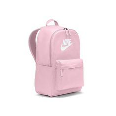 Nike-Heritage Backpack With a versatile design upgraded with comfortable details, the Heritage backpack from Nike has you covered for school, work, or travel. The padded straps and back absorb impact while the multiple pockets, including a 15" laptop lseeve, keep you organized. Nike Heritage Backpack, School Wishlist, Preppy Backpack, Nike Backpack, Stylish School Bags, School Bag Essentials, Grey Backpacks, Heritage Backpack, Shoes Pink