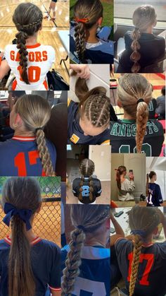 Braided Sporty Hairstyles, School Hair Ideas, Race Day Hair, Soccer Hair, Basketball Hairstyles, Softball Hairstyles