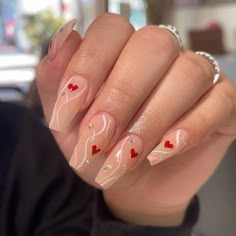 Vday Nails Valentines Day, Valentines Day Nails Pink, Nails Valentines Day, Vday Nails, Unghie Nail Art, Valentines Day Nails, Nails Valentines, Romantic Nails