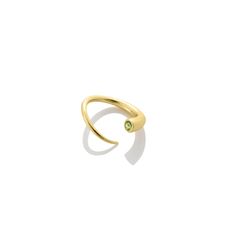 14k recycled yellow or white gold 3mm diameter stone Size S: approx. size 5 Interior width: 1.5 cm / Interior height: 1.5 cm Size M: approx. size 7 Interior width: 1.7 cm / Interior height: 1.7 cm Size L: approx. size 9 Interior width: 2 cm / Interior height: 2 cm Open bypass style allows for some size adjustability Made in NYC This ring is sculpturally chic - worn alone, or in multiples, and even stacked with your own bands. Be sure to check out all of the product images for 'how to wear' ideas 14k Yellow Gold Emerald Ring With Tension Setting, Yellow Gold Stackable Rings With Peridot, Gold Amethyst Open Ring In 14k, Gold Amethyst Open Ring In 14k Gold, Yellow Gold Birthstone Ring With Recycled Gold, Green Amethyst Ring In 14k Gold, Yellow Gold Rings With Gemstones In Recycled Gold, Yellow Gold Birthstone Ring With Gemstone, Yellow Gold Rings With Gemstones