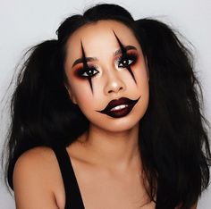 clown glam sexy goth halloween makeup ideas inspo inspiration looks Horror Smink, Nem Halloween Makeup, Carnaval Make-up, Halloween Makeup Clown