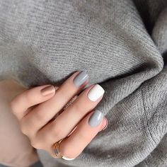 Nails Multicolor, Multicolor Nails, Milky Nails, Nagel Tips, Fall Nail Art, Autumn Nails, Manicure E Pedicure, Gorgeous Nails, Perfect Nails