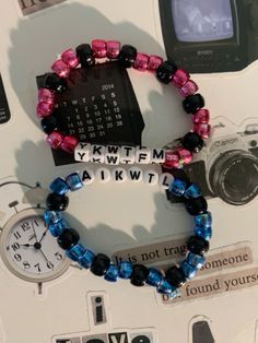 #tvgirl #kandi #kandikid #kandisingle Random Bracelet Ideas, Tv Girl Bracelet Ykwtfm Aikwtl, Bracelet Ideas Clay Beads Y2k, Kandi Friendship Bracelets, Couple Kandi Bracelets, Fun Bracelet Ideas, Rubberband Bracelets Ideas, Matching Braclet Ideas, Kandi Bracelets Matching