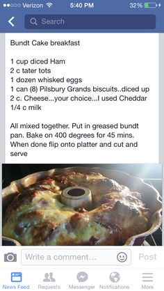 an image of a recipe on the facebook page