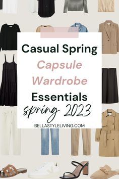 OMG! These spring capsule wardrobe outfit ideas are so good! I can't wait to wear these outfits. Capsule Spring Wardrobe 2023, Spring Work Capsule Wardrobe 2023, Capsule Wardrobe 2023 Spring Work, Classic Spring Outfits 2023, Spring Wardrobe Essentials 2023, Casual Work Outfits Spring 2023, Spring Capsule 2023, Spring Wardrobe 2023, Chic Spring Outfits 2023