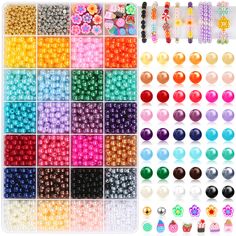 many different colors and sizes of beads