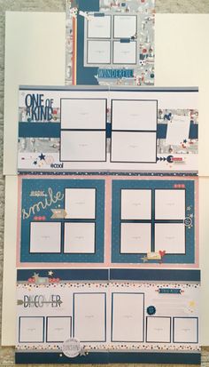 the front and back pages of a planner spread out on top of each other,