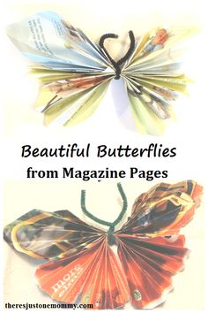 beautiful butterflies from magazine pages with text overlay