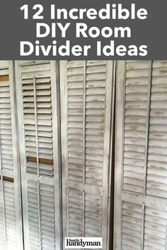 an old room divider with the words 12 incredible diy room dividers