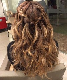 Braided Curly Half Updo For Long Hair Summer Magic, Special Occasion Hairstyles, Dance Hairstyles, Hair 2018, Long Hair Updo, Half Updo, Penteado Cabelo Curto, Prom Hairstyles, Formal Hairstyles