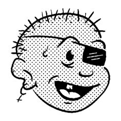 a black and white drawing of a boy with spiky hair, wearing sunglasses