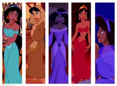 disney princesses from the animated movie, which is being shown in three different stages