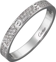 CRB4218200 - LOVE ring, SM - White gold, diamonds - Cartier Cartier Silver Ring, Cartier Love Ring Diamond, Oval Cut Diamond Rings, Cartier Love Ring, Expensive Jewelry Luxury, Expensive Jewelry, Cartier Love, Pave Ring, Oval Cut Diamond