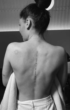 back tattoo, sun Fearless Spine Tattoo, Date Spine Tattoo, Coordinates Spine Tattoo, Back Tattoo Phrase, Boho Spine Tattoo, Top Of Spine Tattoos For Women, Spine Tattoos For Women Fine Line, Spine Tattoos Quotes, Spine Tats Quotes