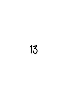 the number 13 is shown in black and white