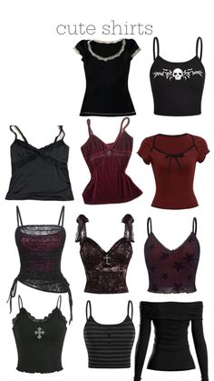 Pretty Goth Outfits, Romantic Goth Outfits Casual, Goth Aesthetic Clothes, Emo Tops, Goth Outfits Aesthetic, Alternative Tops, Alternative Fashion Outfits, Dark Coquette