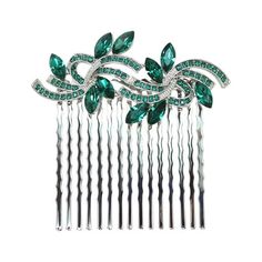 Faship Gorgeous Green Rhinestone Crystal Floral Hair Comb Floral Hair Comb, Floral Hair Combs, Floral Hair, Hair Accessories For Women, Hair Comb, Crystal Rhinestone, Comb, Womens Hairstyles, Hair Accessories