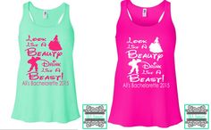 two tank tops that say i look like a beauty, drink like a beast and dance like a beast