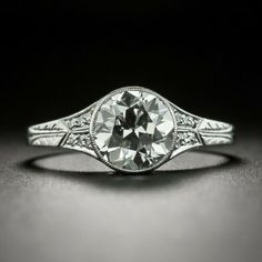 Late Edwardian Blazingly Beautiful European-Cut 1.85 Carat CZ Bezel Setting Ring | eBay Bezel Diamond Engagement Ring, Vintage Diamond Jewelry, Bezel Engagement Ring, Simulated Diamond Rings, Art Deco Diamond Rings, Bezel Set Ring, Platinum Diamond Rings, Breathtaking Beauty, Deco Engagement Ring