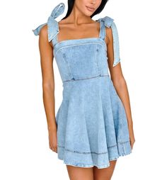 PRICES MAY VARY. 90% cotton, 10% polyester Hand wash/machine wash, no bleaching/exposure to the sun S, M, L, XL four sizes Regular fit, tube top, back zipper, ruffle hem, 90s vintage pastoral style This denim dress is perfect for any occasion! New women's denim dress, cute slim fit, cool and breathable, for a great wearing experience!  Name: women's denim dress Material: cotton, polyester Style: fashion, casual, street Thickness: regular Season: four seasons  Product packaging: 1 x dress  Note: Sabrina Carpenter Denim Dress, Blue Gameday Outfit, Cute Denim Outfits, Megan Moroney Concert Outfits, Sec Gameday Outfits, Country Concert Dress, Game Day Dresses, Rush Week Outfits, Denim Outfit Ideas