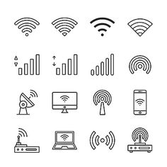 wifi icon set on white background