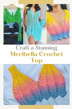 crochet top with the words craft a stunning merbella crochet top