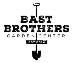 the logo for east brothers garden center, with an arrow pointing to it's right