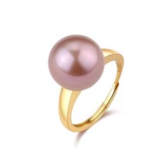 Elevate any ensemble with this timeless accessory from House of Pearls. Crafted with 12-13mm Freshwater Pearls, this elegant round pearl ring is sure to become a favorite piece in your jewelry collection. Perfect for parties or even everyday wear, this pearl ring features an AAAA quality design with an ultra luxurious feel. Complete your look with this pearl ring and become the queen of any event. 12-13mm Freshwater Pearl Ring This popular ring design features AAAA quality, round freshwater pear Purple Rings, Popular Rings, Freshwater Pearl Ring, Simple Ring, Pearl Types, Pearl Gemstone, Timeless Accessories, Rings Simple, Pearl Color